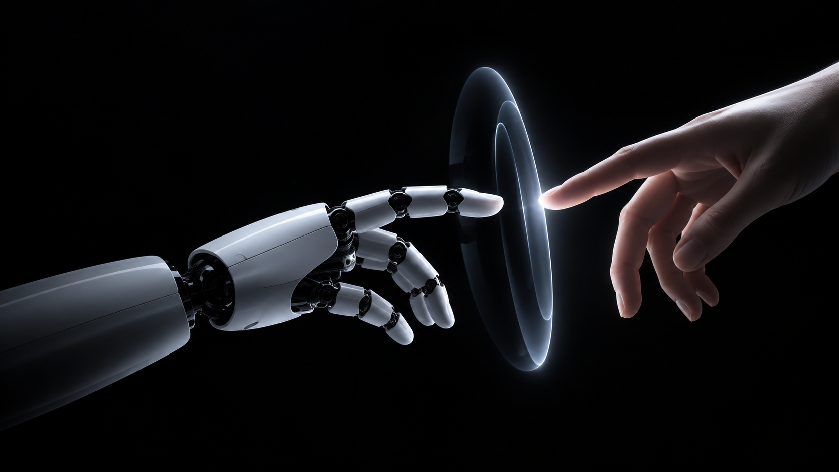 人与智能机械手通过触觉界面互动